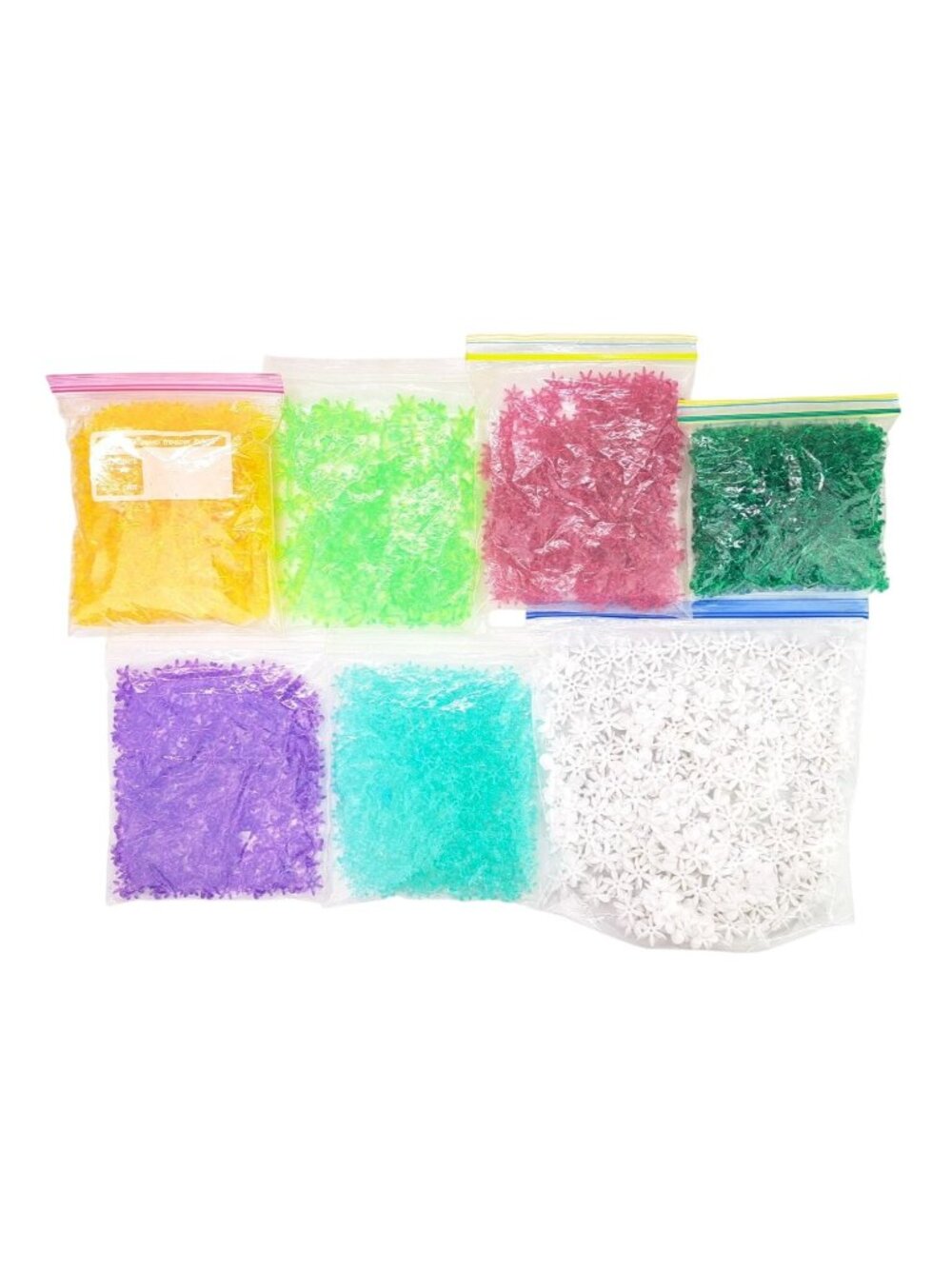 Vintage Assorted Plastic Starflake Flower Bead Craft 7 Colors Bulk Lot 3 lb 5 oz